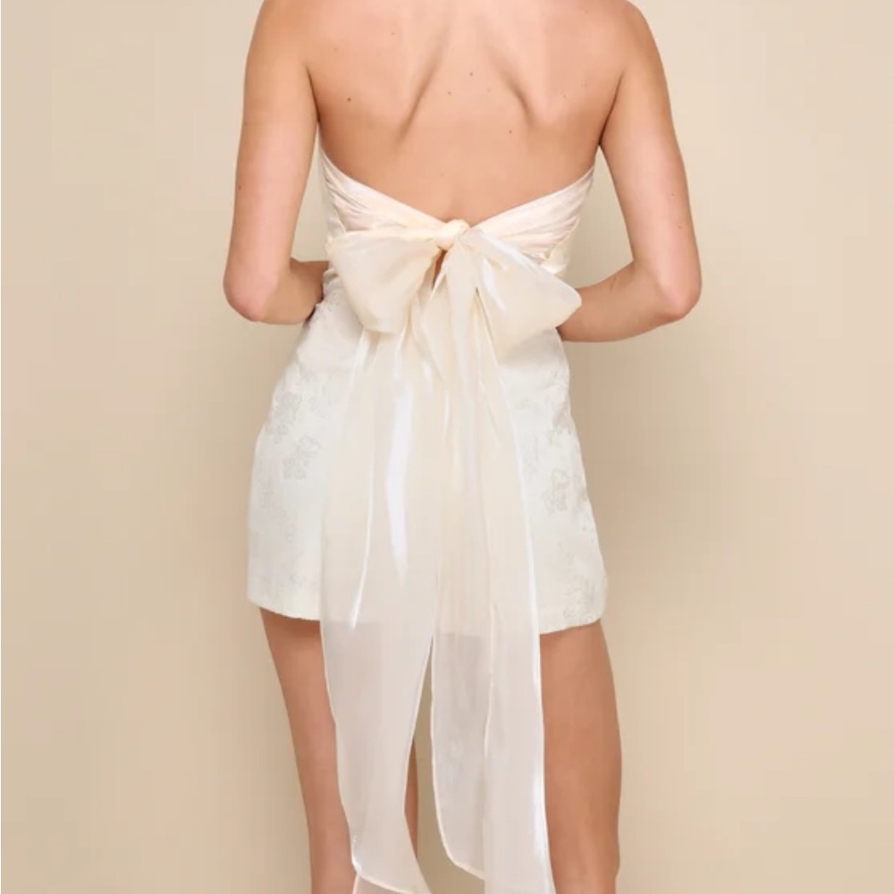 Lulu's Cream Strapless Dress (can be bridal) - Picture 2 of 2
